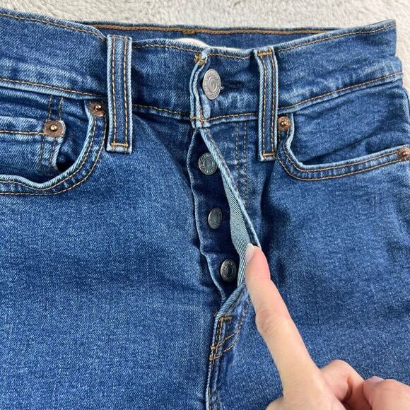 Levis Jeans Womens Size 25 Wedgie Skinny Raw Hem Ankle Button Fly - Picture 3 of 12